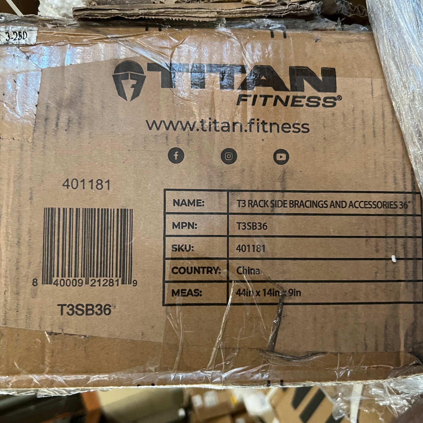 TITAN T3 Rack Side Bracings & Accessories 36" Sz 44" x 14" x 9", T3SB36