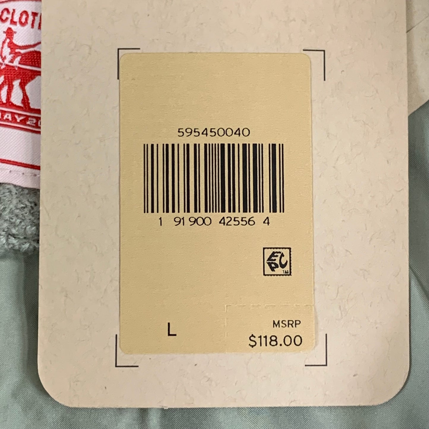 LEVI'S Front Button Cropped Jacket W/ Laydown Collar Women's Large Tea Green 595450040