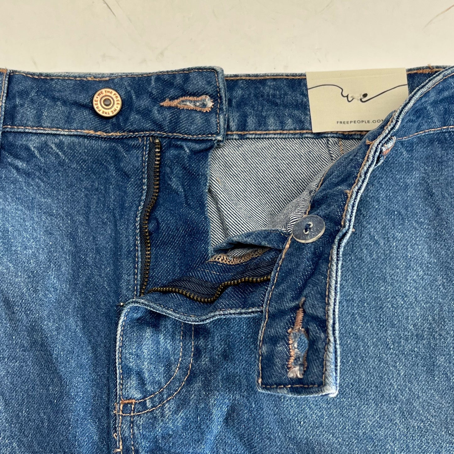 FREE PEOPLE Gallivanting Peekaboo Skort Women's Sz 31 Blue Rebel OB1904070