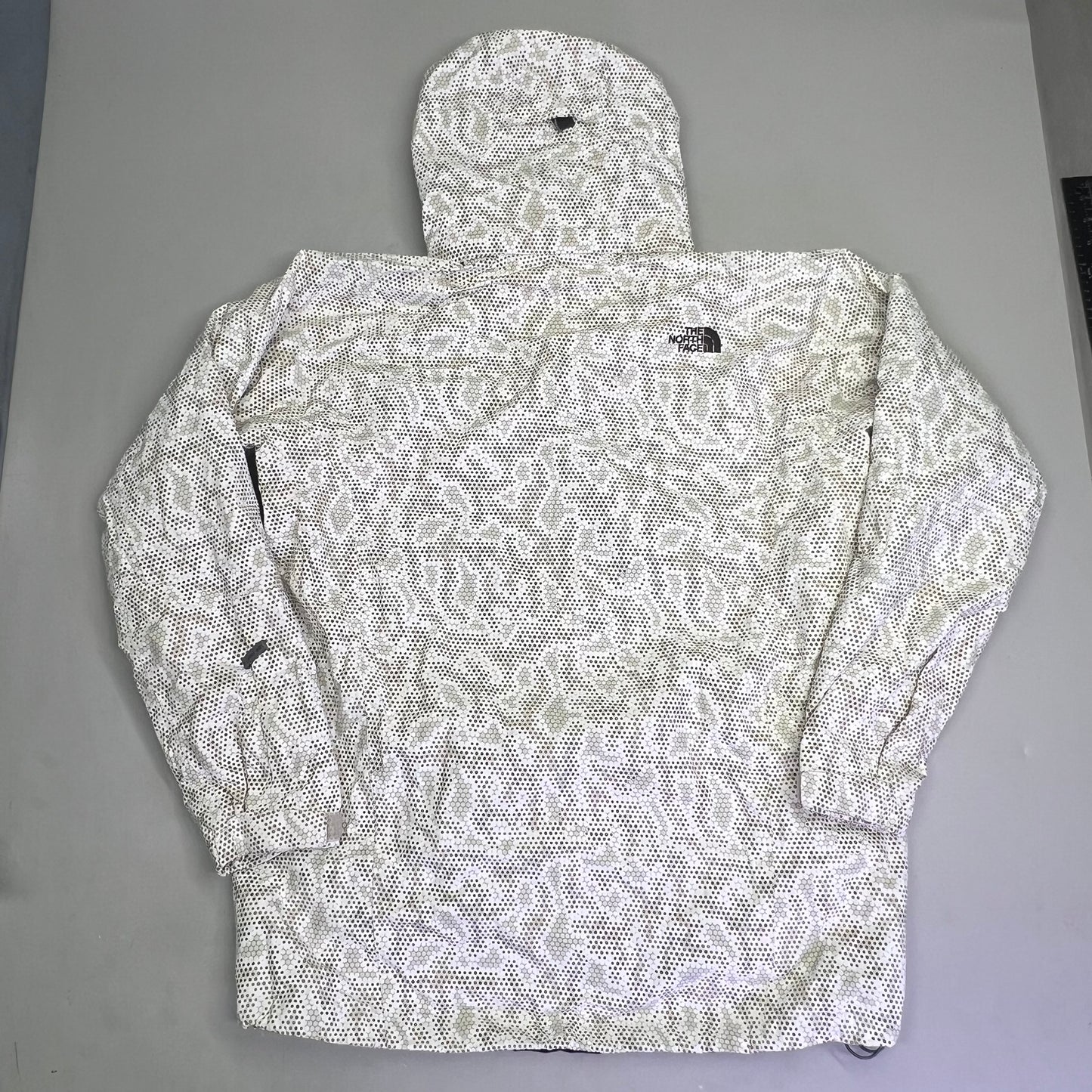 NORTH FACE Full Zip Elastic Waist Winter Coat Men's Sz L Honey Comb Pattern