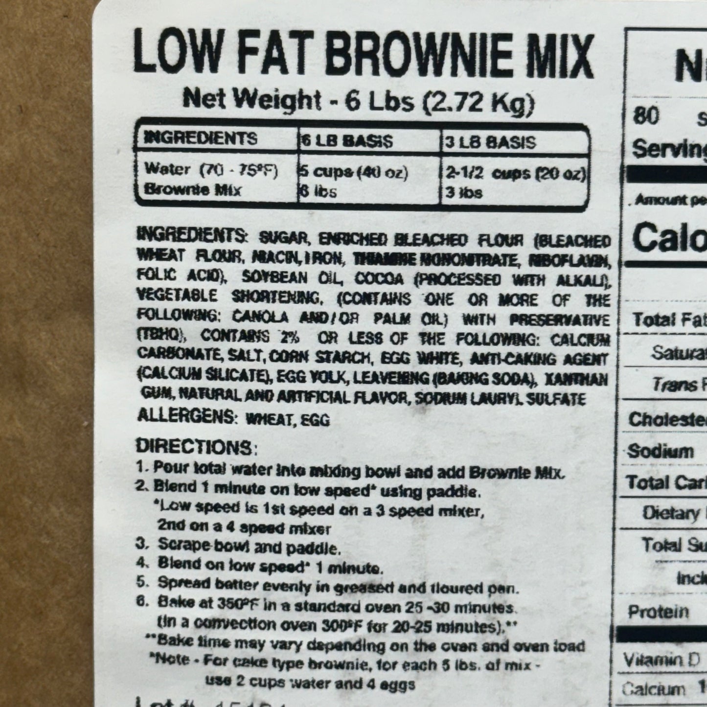 ABBY’S BEST (6 POUNDS) Low Fat Brownie Mix Chocolate BB 11/25