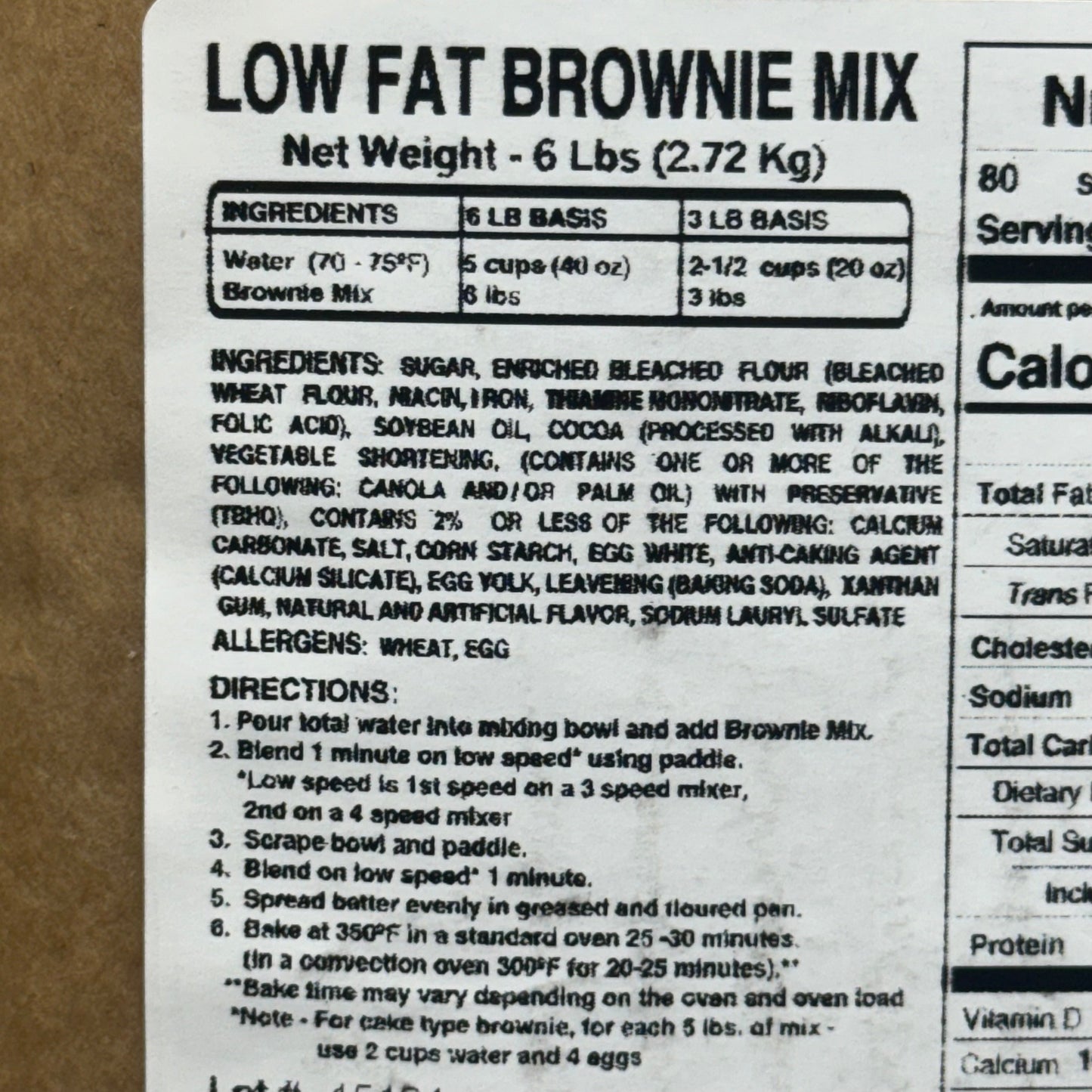 ZA@ ABBY’S BEST (6 POUNDS) Low Fat Brownie Mix Chocolate BB 11/25 C