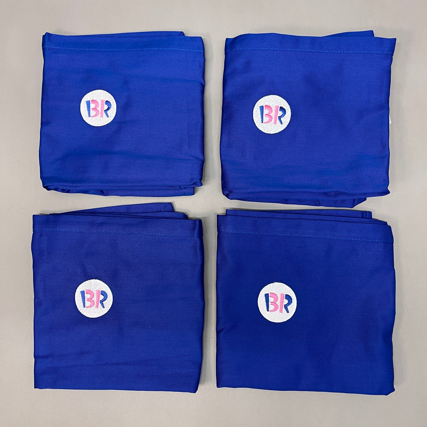 BASKIN ROBBINS 4-PACK! Uniform Waist Apron One Size Blue (New)