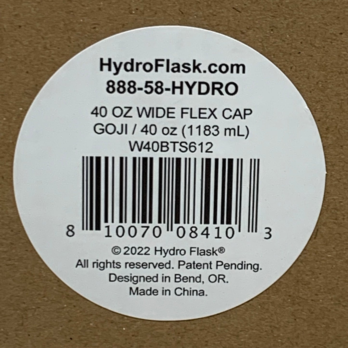 HYDROFLASK Wide Mouth Flex Cap Pro-Grade Stainless Steel Goji 40 oz W40BTS612