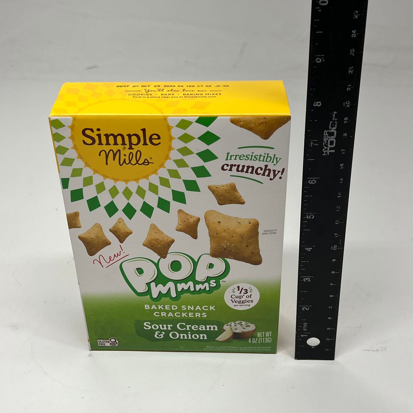 ZA@ SIMPLE MILLS (6 PACK) Pop Mmms Baked Snack Crackers Sour Cream & Onion 4oz 10/29/2026