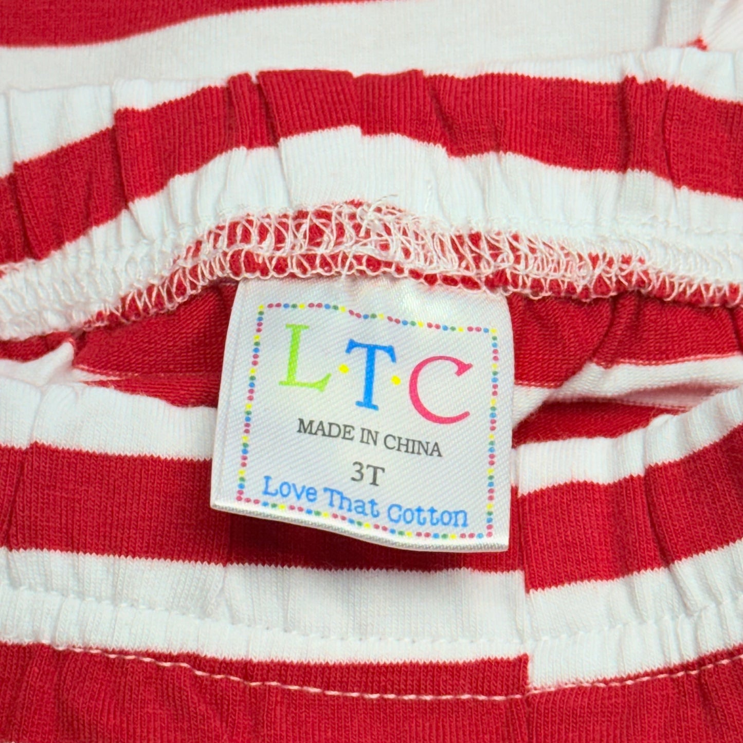 LTC Children Pajamas 100% Cotton Unisex (Sz-3T) Red/White