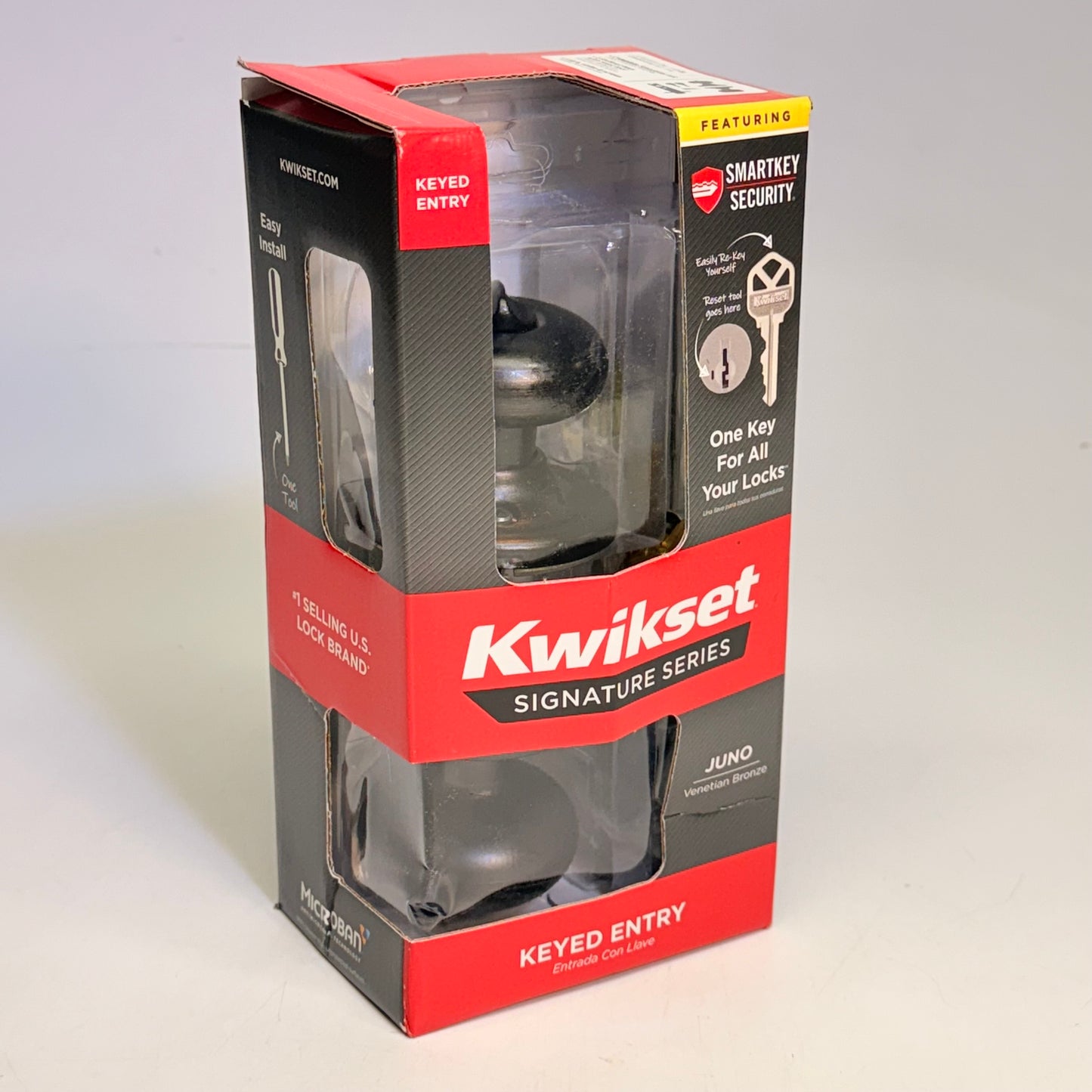 KWIKSET Juno Keyed Entry Knob Door Smartkey Venetian Bronze 97402-737 (New-Other)