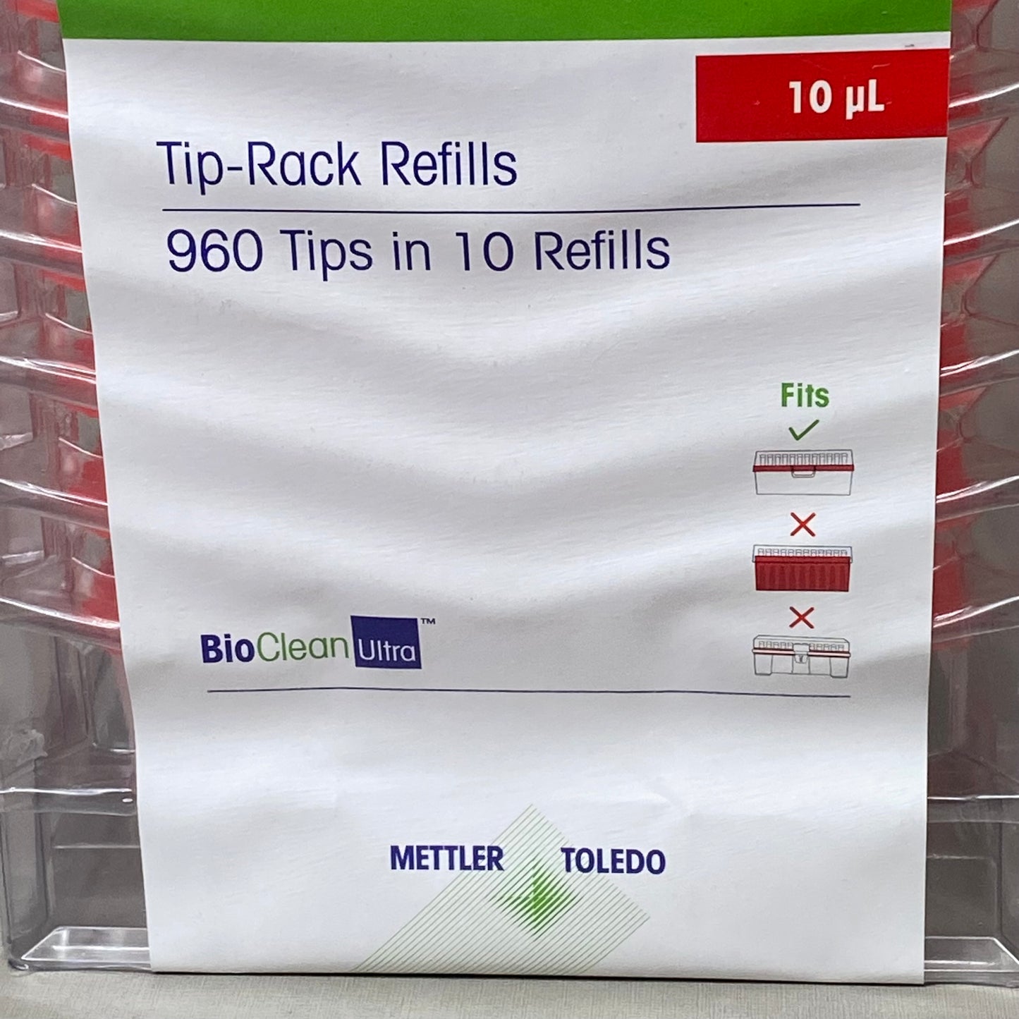 RAININ (960 Tips) Green-Pak Space Saver Tip-Rack Refills 10UPL Red 30389291