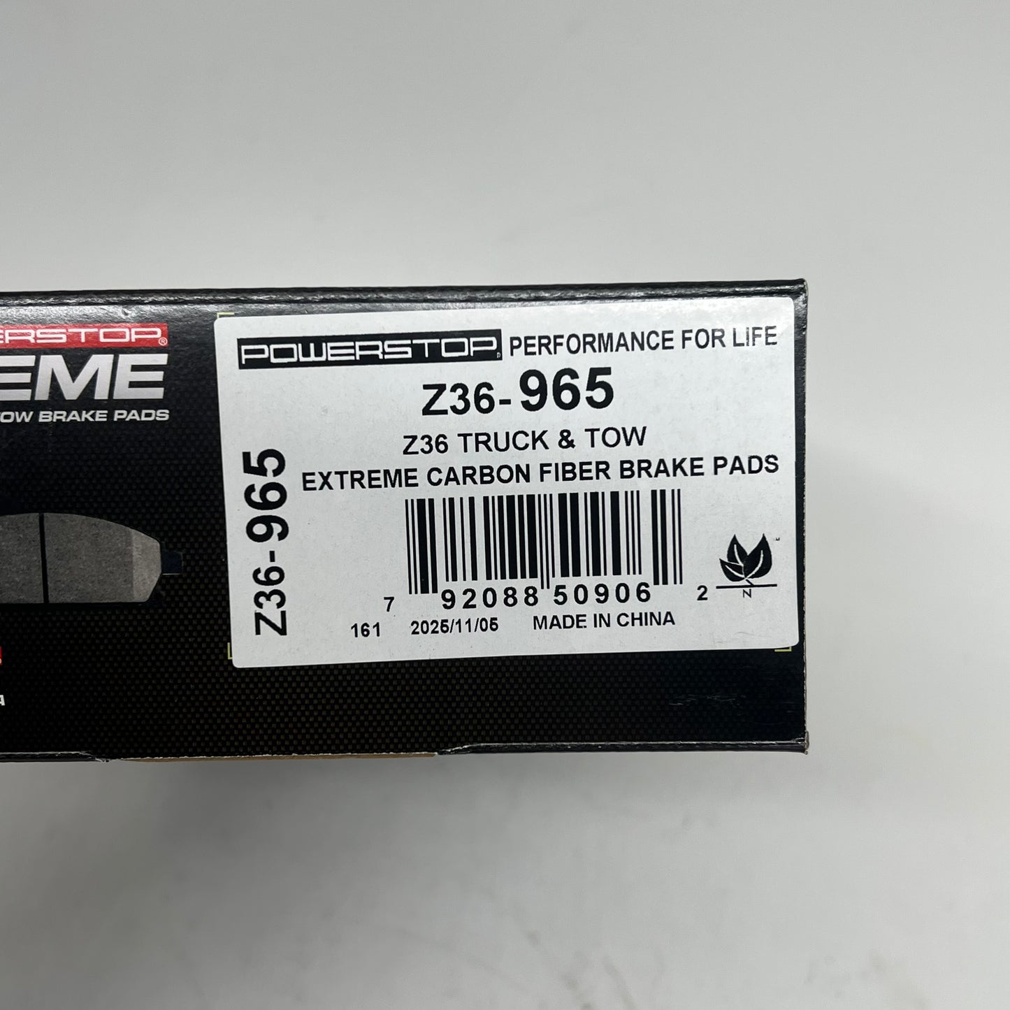 POWER STOP Extreme Carbon Fiber Ceramic Truck & Tow Brake Pads Front Z36-965