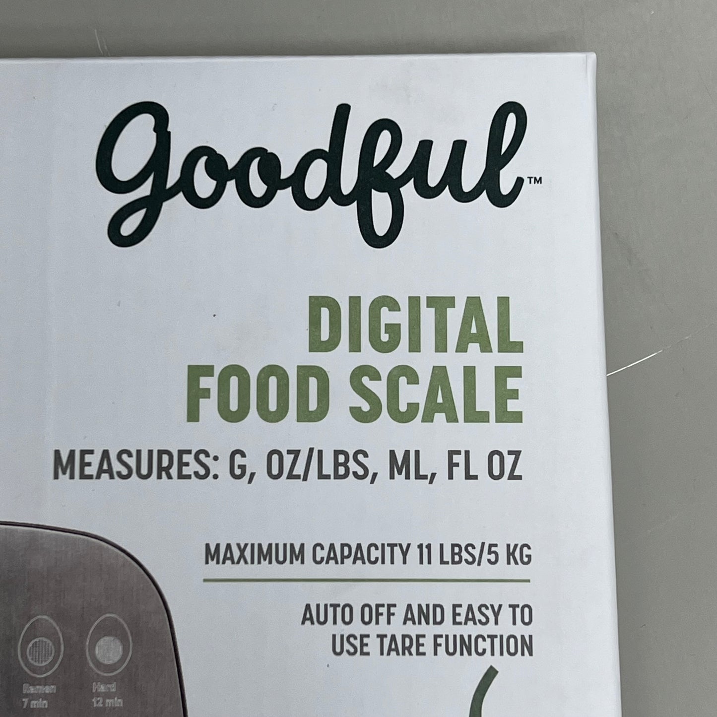 GOODFUL (2 PACK) Digital Food Scale Measures in G, oz/lbs, ML & fl oz Grey FS00-K002