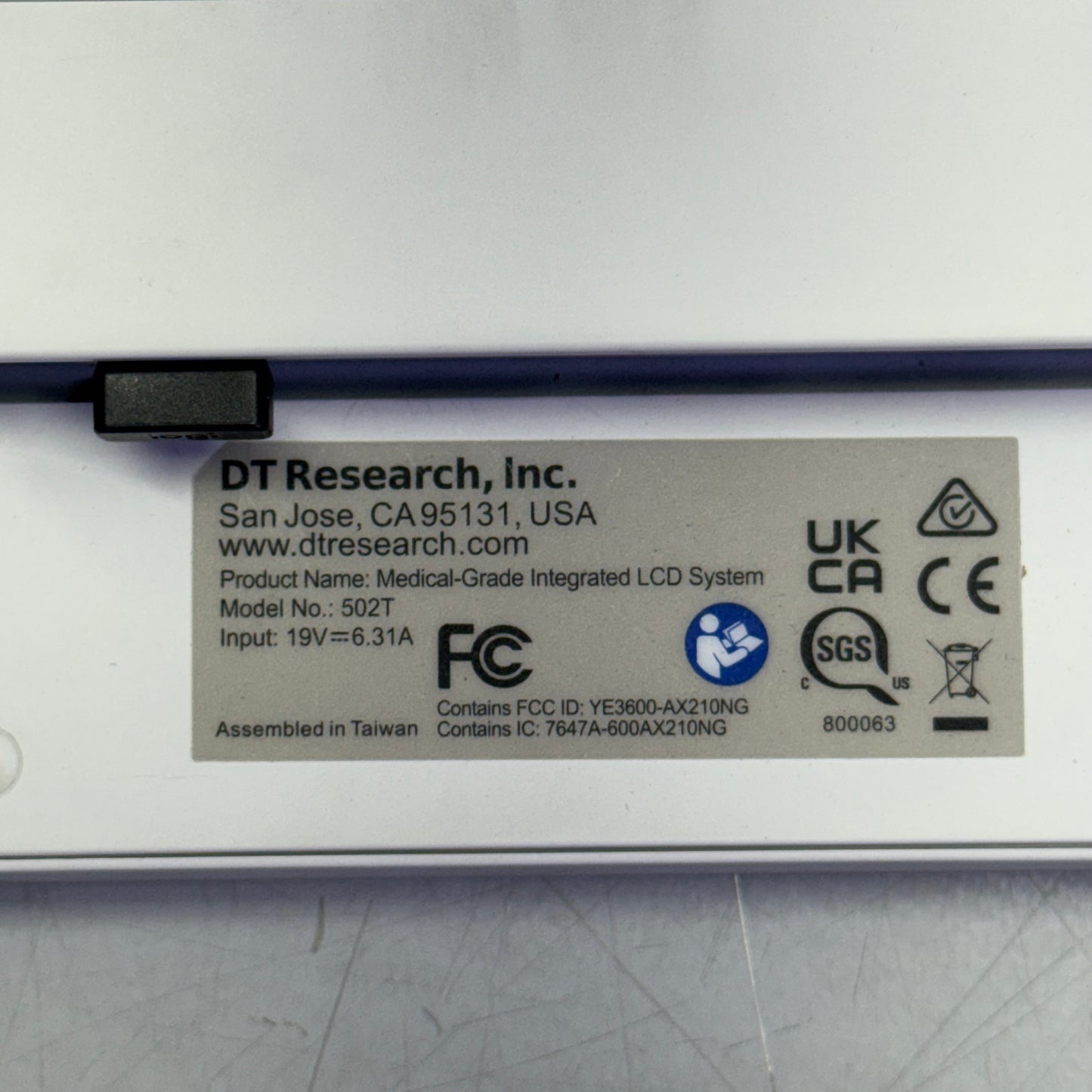 DT RESEARCH Cyclepr Monitor 19V Sz 20"L x 13"H, 502T (Used)