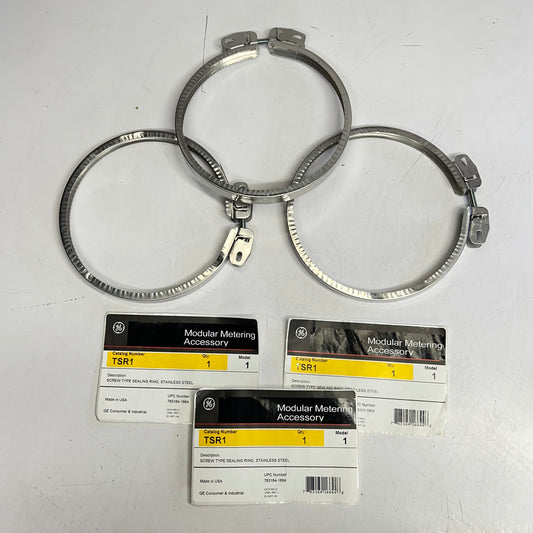 GENERAL ELECTRIC (3 PACK) Screw Type Sealing Ring Stainless Steel 8" Silver TSR1