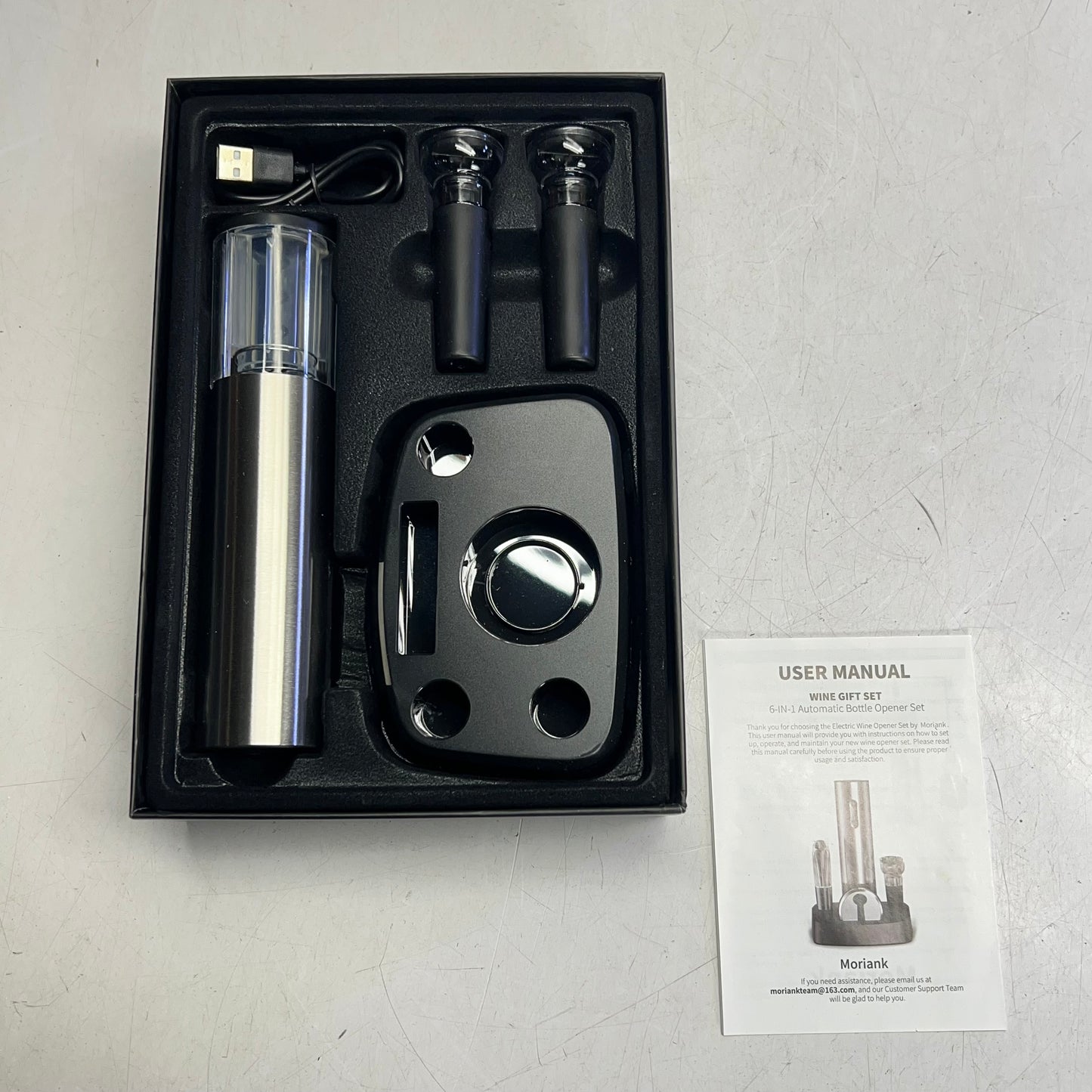 MORIANK 6-in-1 Automatic Bottle Opener Set  7.5"H Stainless Steel (New Other)