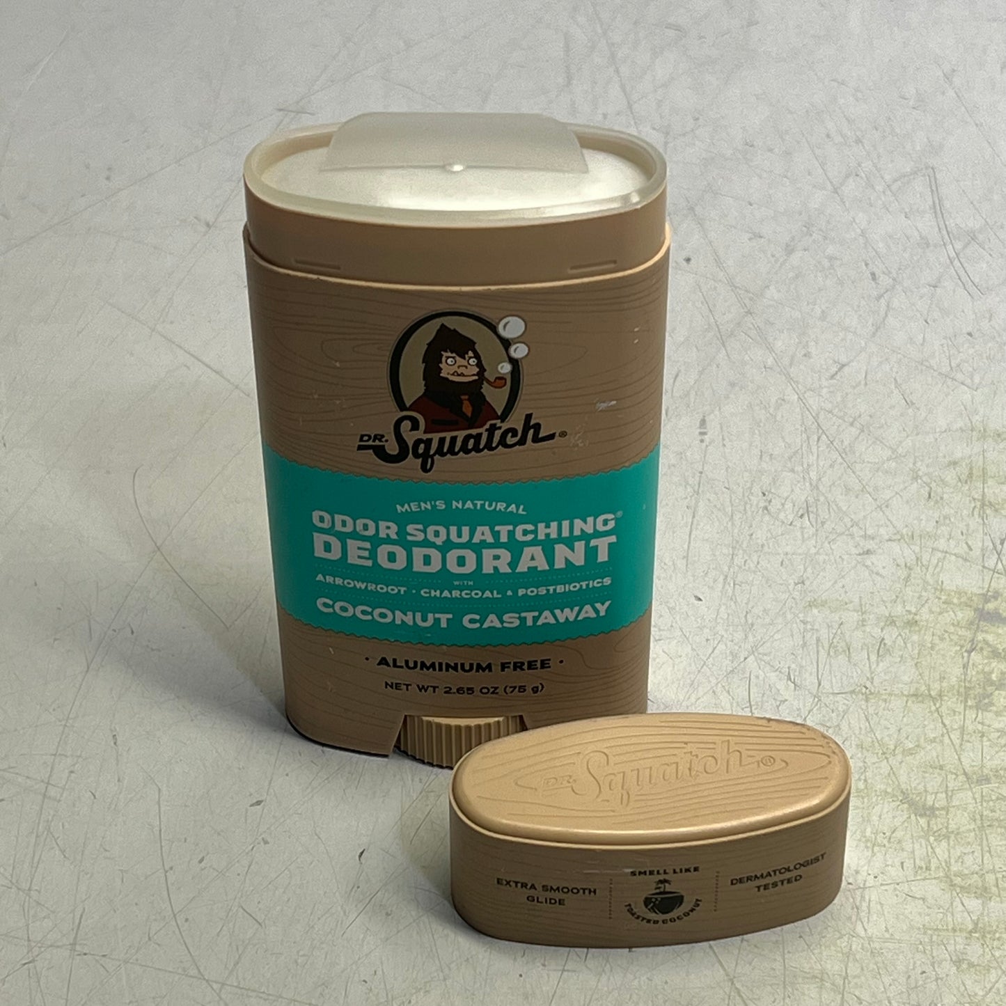 DR SQUATCH (2 PACK) Natural Deodorant For Men Coconut Castaway Scent 2.65 Oz