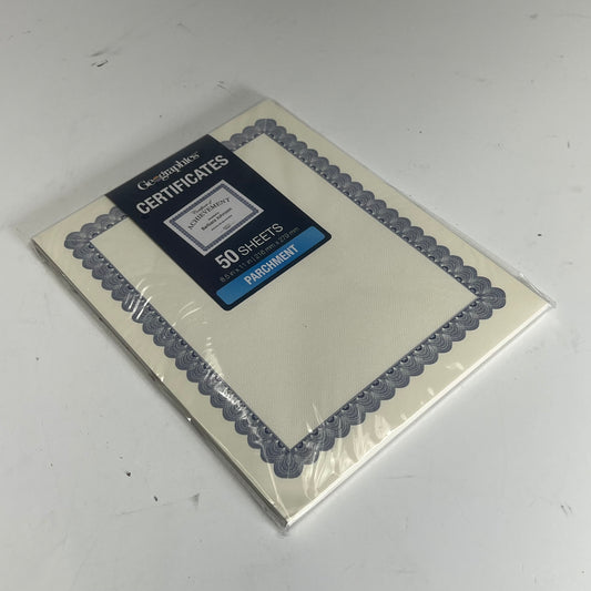 ZA@ GEOGRAPHICS  (2 PACK, 50 SHEETS EACH) Certificates  8.5"x11" Blue/Off White 20008E
