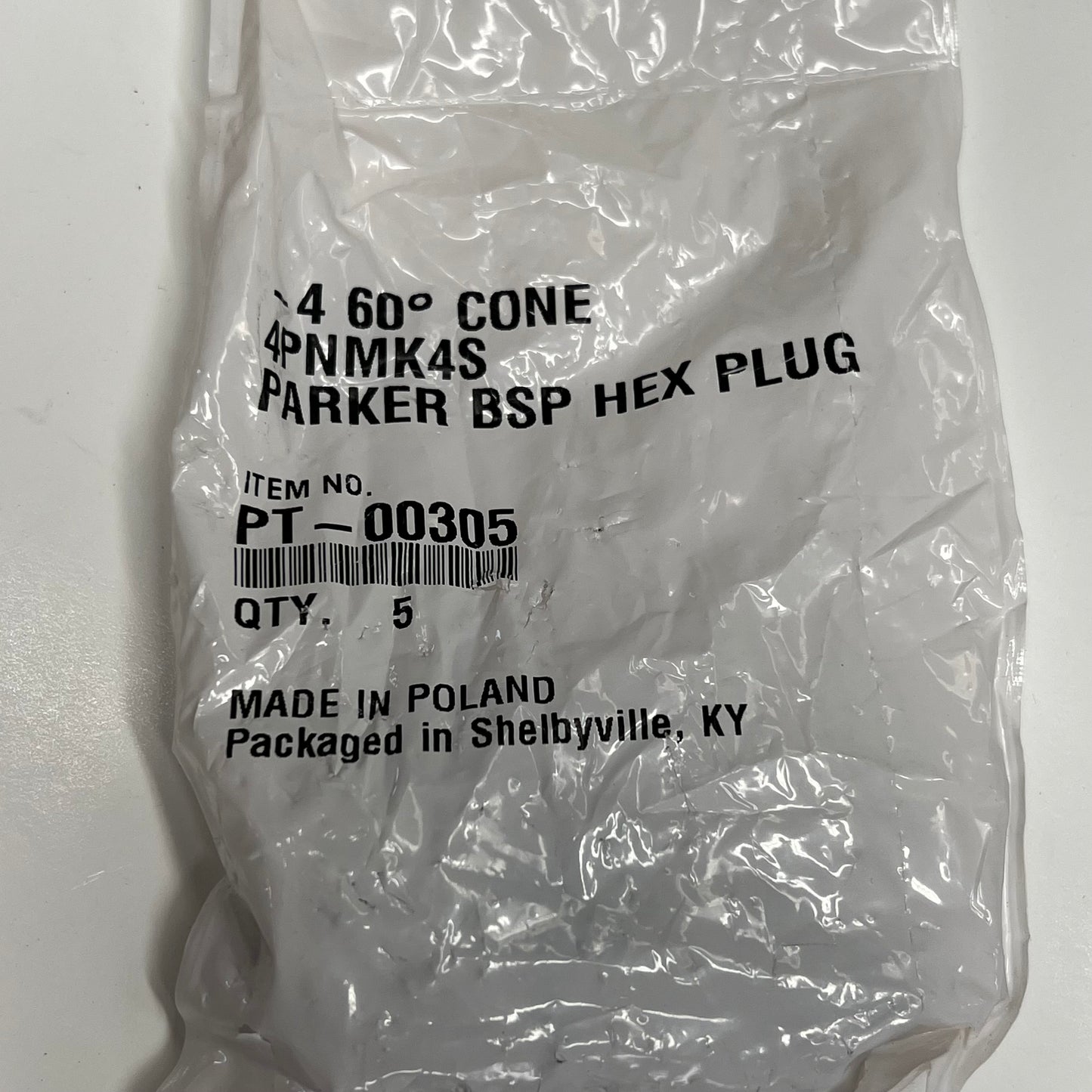 PARKER (5 PACK) Steel Compression Tube Plug 1/4-19" Thread Size PT-00305