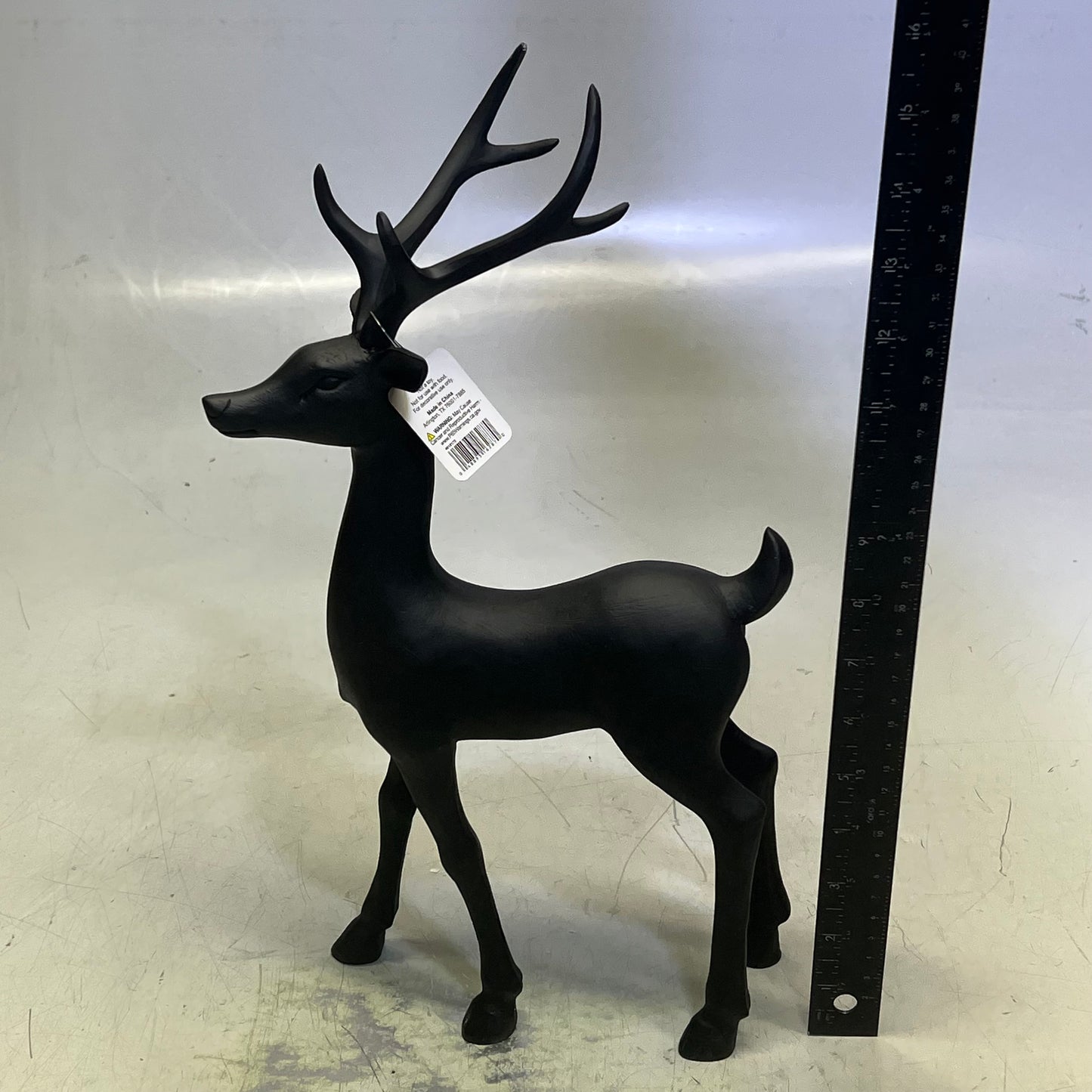 RAZ IMPORTS  Resin Holiday Decoration Deer 16.25" Matte Black 4018172B