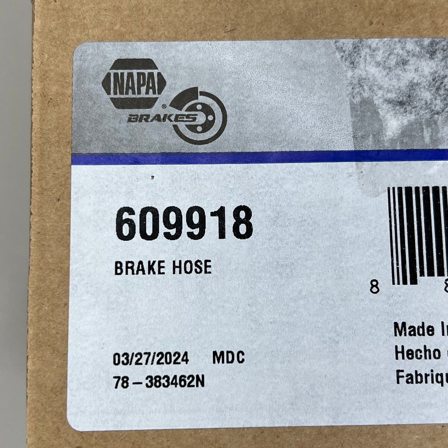 NAPA Banjo Brake Hose for Jeep, Chrysler & Dodge 3/8-24 Flare End Fitting 609918