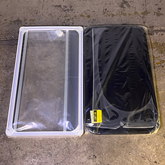 Window Blind Caravan & Black Tinted Flat Sz 21"H x 36"L 04-ACR-900500-R5K-AB