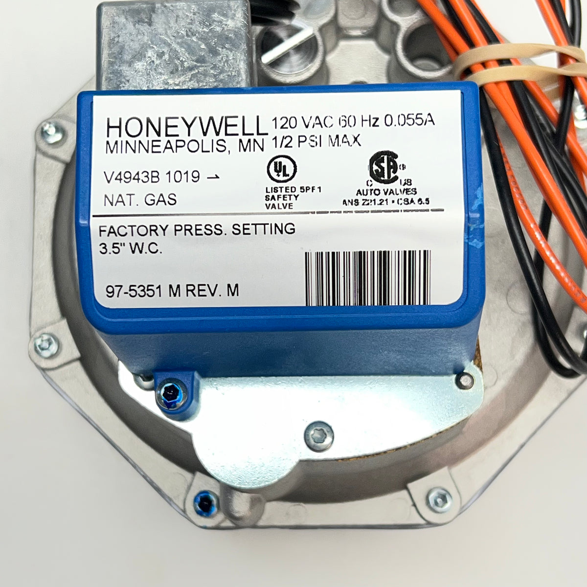 HONEYWELL Gas Valve For Boilers, Unit Heaters, Duct Furnaces & More V4943B1019