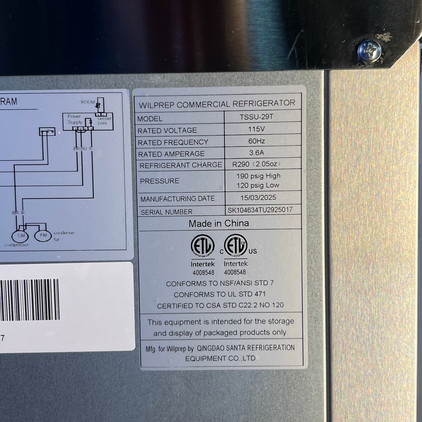 WILPREP 29" Single Door Commercial Salad Prep Table Refrigerator TSSU-29T