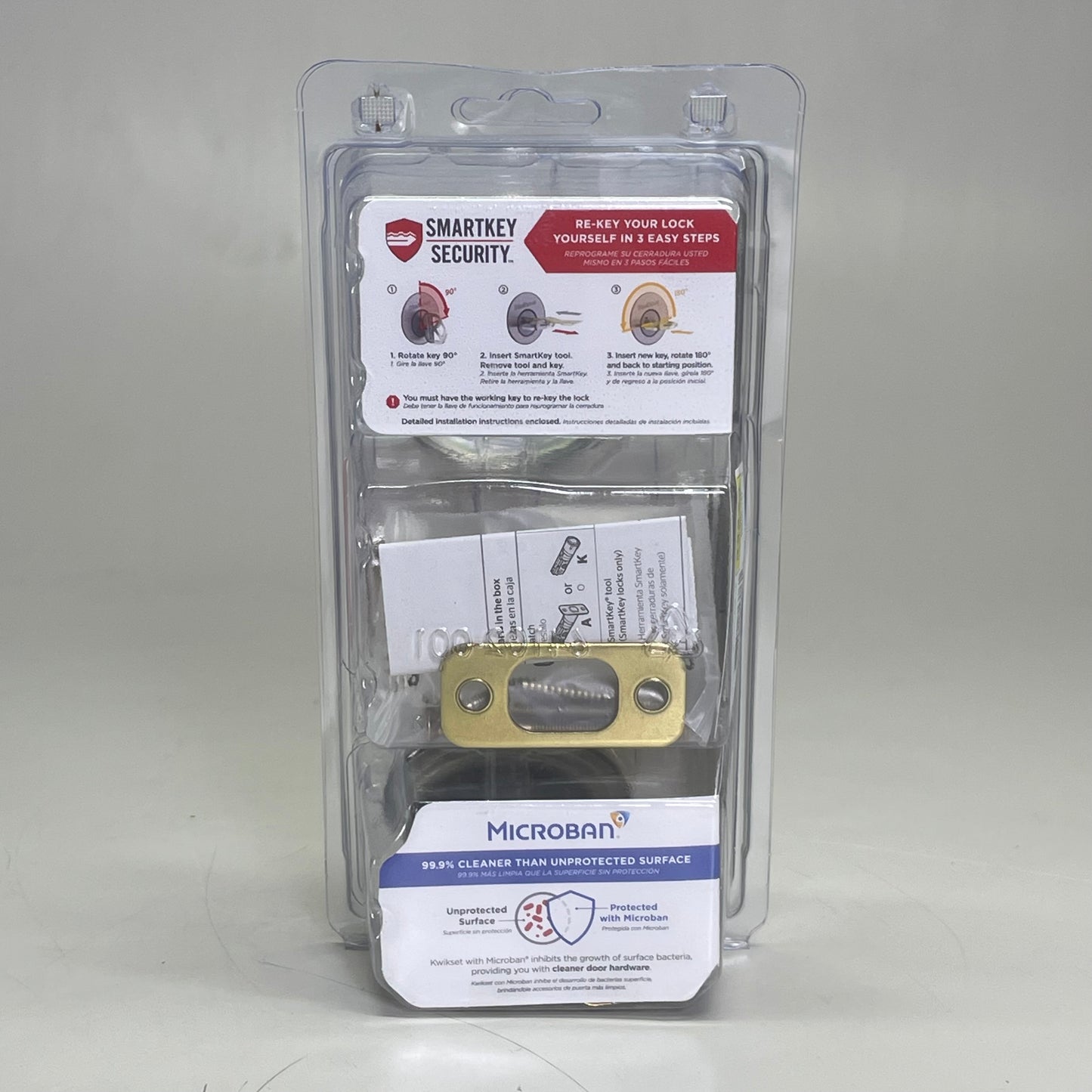 KWIKSET SmartKey Security Polished Brass Single Cylinder Deadbolt 96600-747