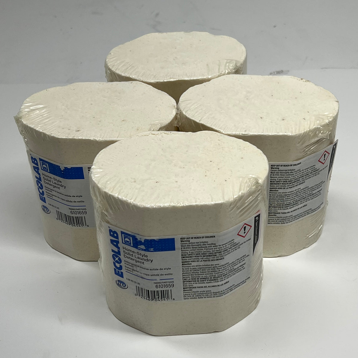 ECOLAB (4 PACK, 3lb EACH)  Home-style Solid Laundry Detergent  White 6101659
