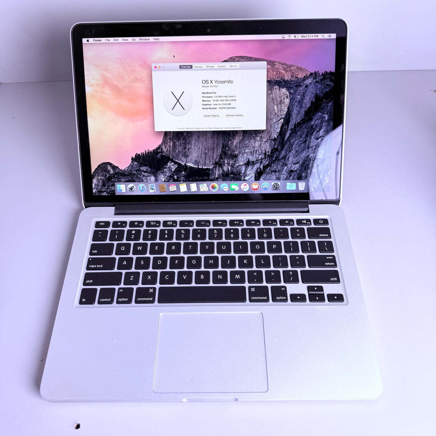 APPLE Laptop 16GB Memory MacBook Pro 13" Charger Not Included (Pre-Owned)