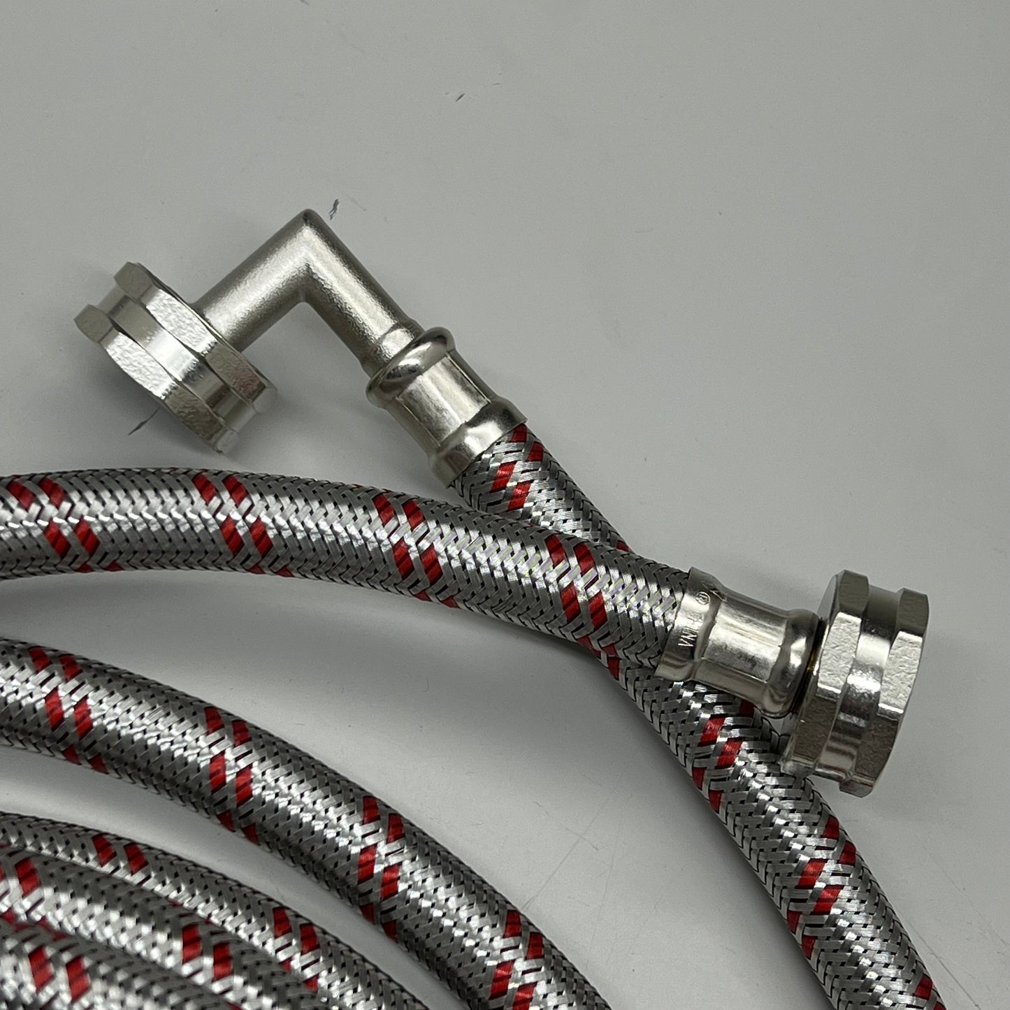 HIPPOHOSE Stainless Steel Braided Washer Machine Hose Single Sides 90 Degree Elbow Fits all Models 16ft X0037DH64B