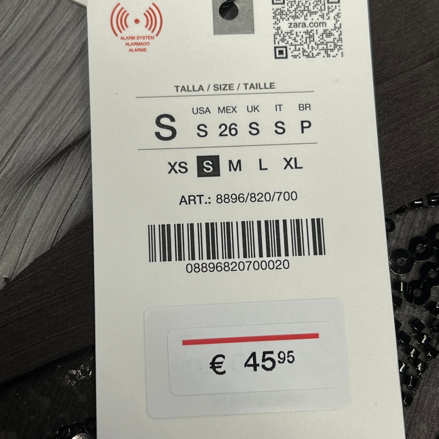 ZARA Button Up Semi-Sheer Sequin Feather Blouse Women's Sz S Black/Brown