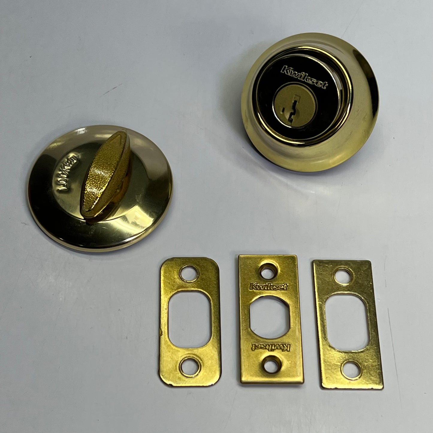 ZA@ KWIKSET (2 PACK) Single Cylinder Deadbolt Polished Brass 96600-867