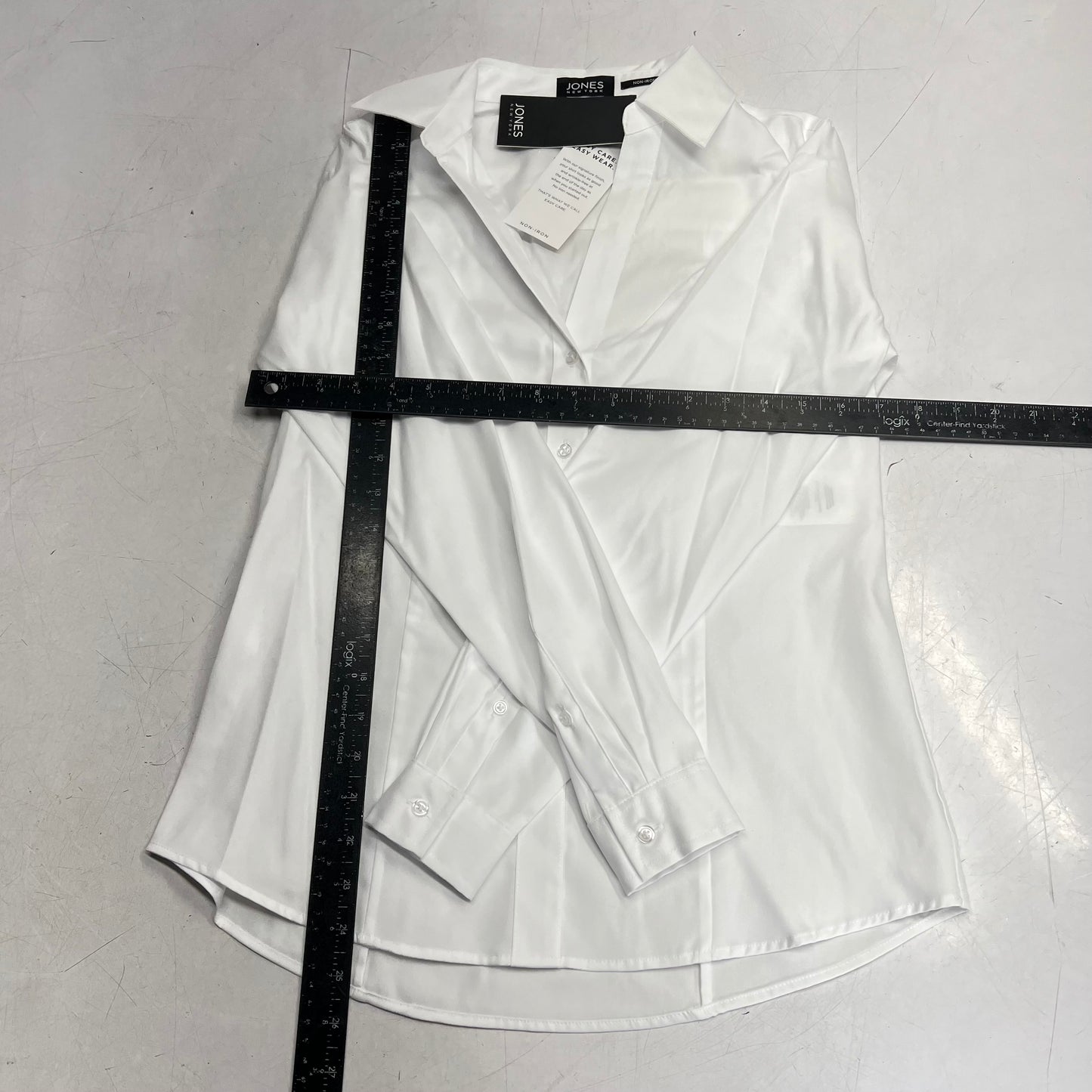 JONES New York Easy Care Professional Button Up Collared Shirt Women's Sz XS White