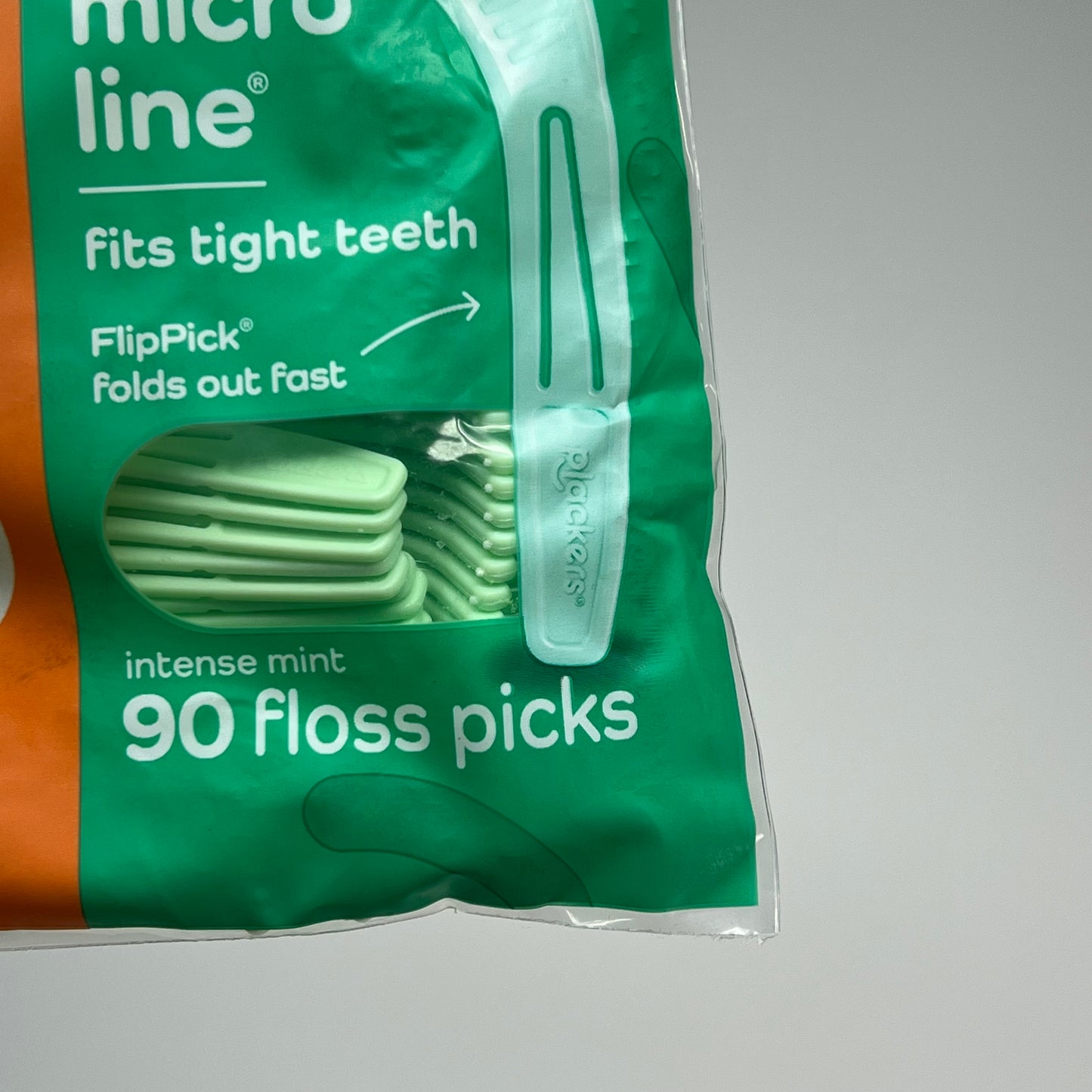 ZA@ PLACKERS (3 PACK,90 EACH) Intense Mint Micro Line Floss Picks  2X Stronger Green