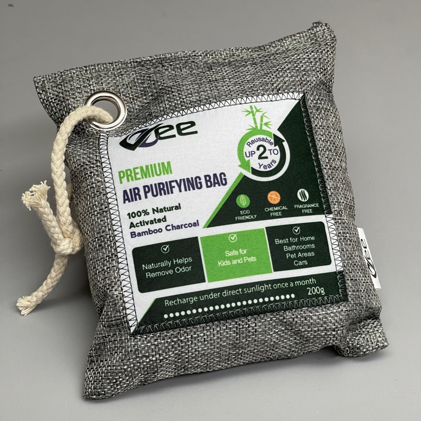 VZEE Bamboo Charcoal Air-Purifying Bag Odor-Eliminator 8 Purifiers Per Bag