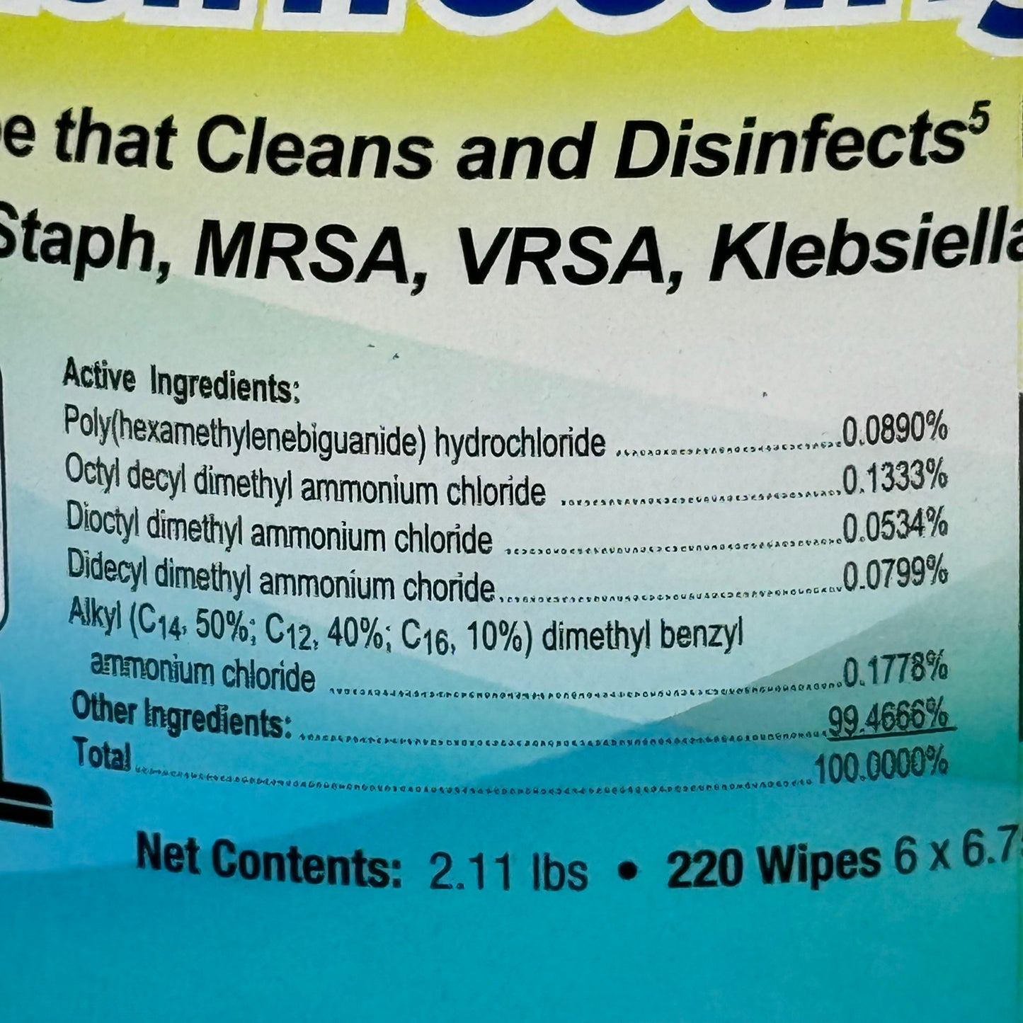 FORCE2(3 PACK,660 WIPES TOTAL) Disinfecting Wipes Effective Against 51 Pathogens