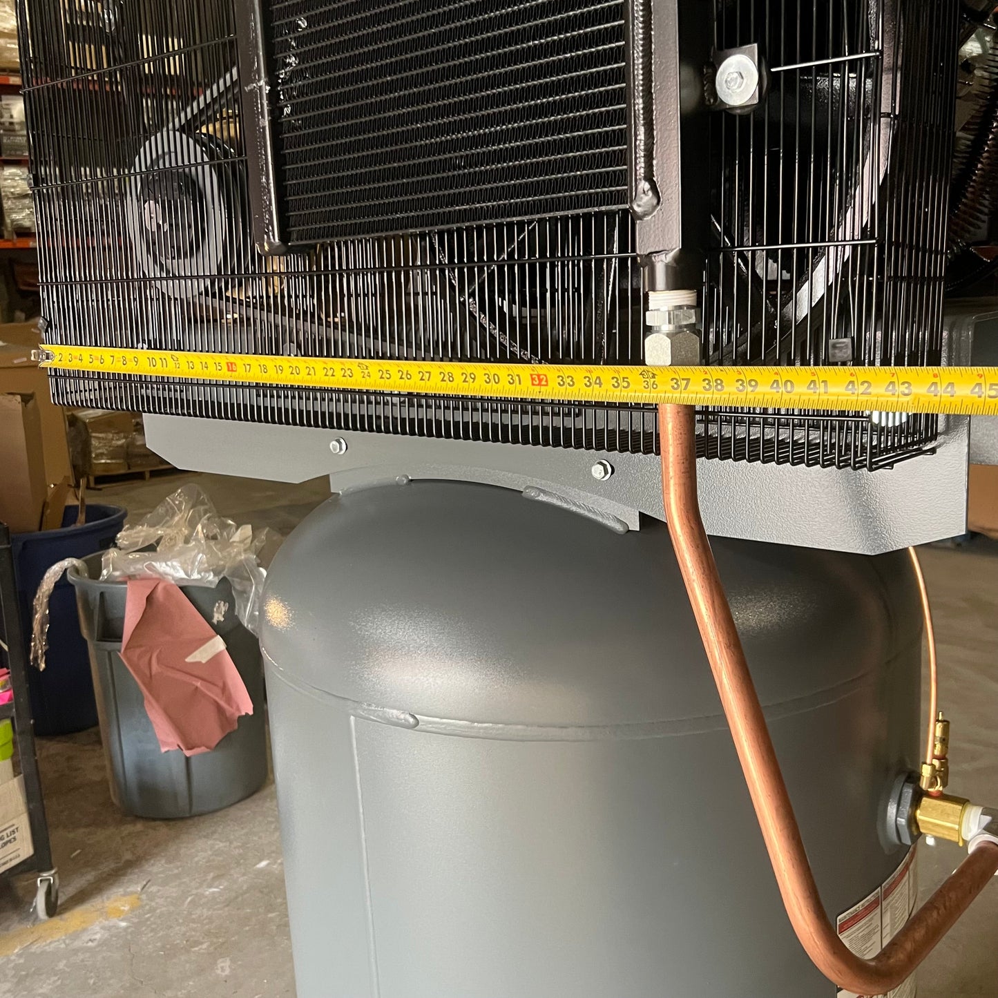 ATLAS Copco Air Compressor Vertical Tank-mounted 120 Gal. 1CR10TS120V23V3IS, Grey CRS-2