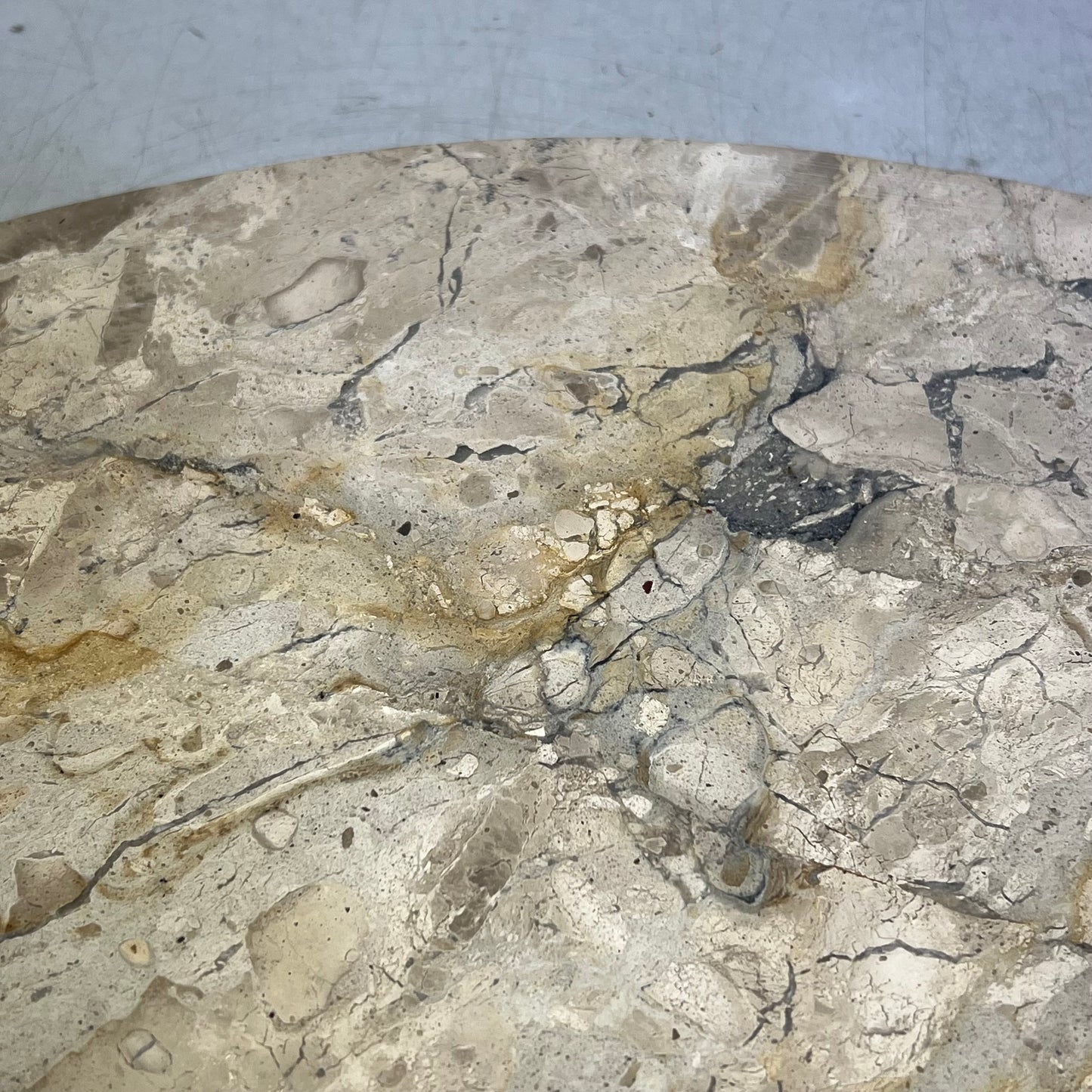 ZA@ CREATIVE CO-OP Round Table Top (NO LEGS) 24" Dia Creme/White