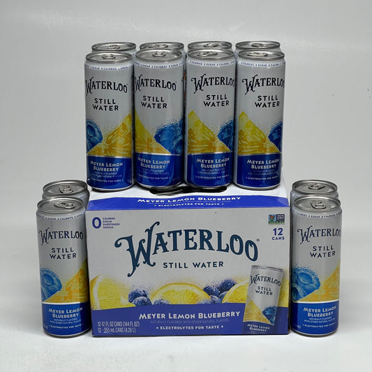 ZA@ WATERLOO (24 PACK) Meyer Lemon Blueberry Still Water 12 fl oz. BB 02/27
