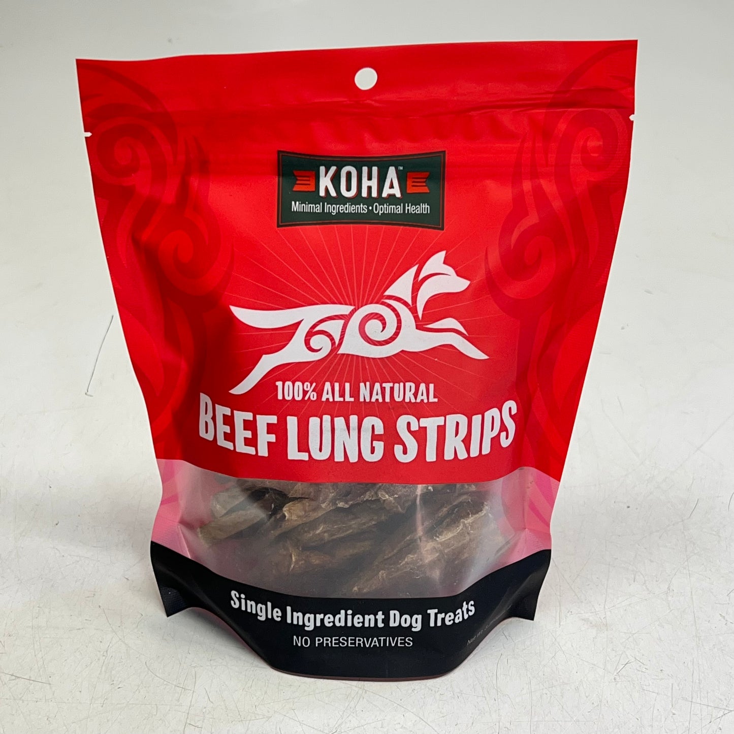 KOHA (2 PACK) Beef Lung Strips All Natural Treats Air-Dried 3.25 Oz BB 06/27