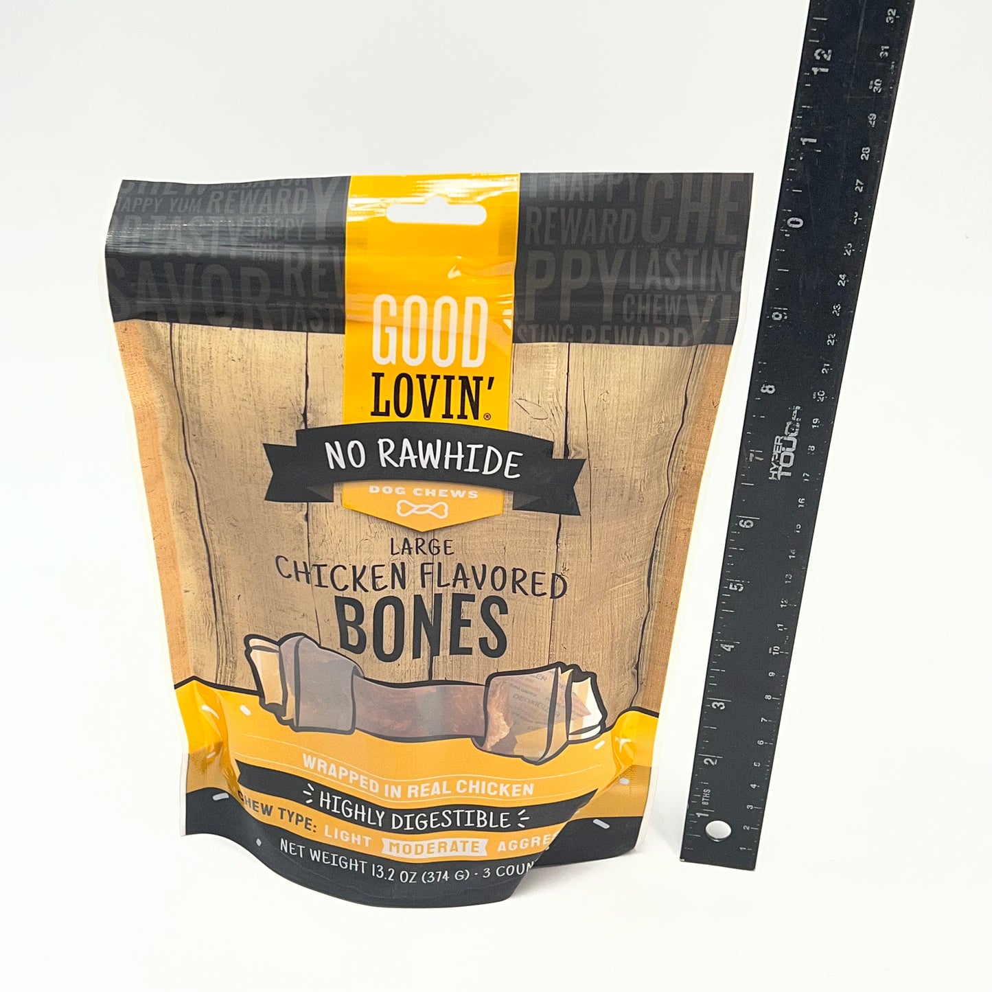 GOOD LOVIN (2 PACK) No Rawhide Dog Chews Chicken Flavored Bones 13.2oz BB 03/28