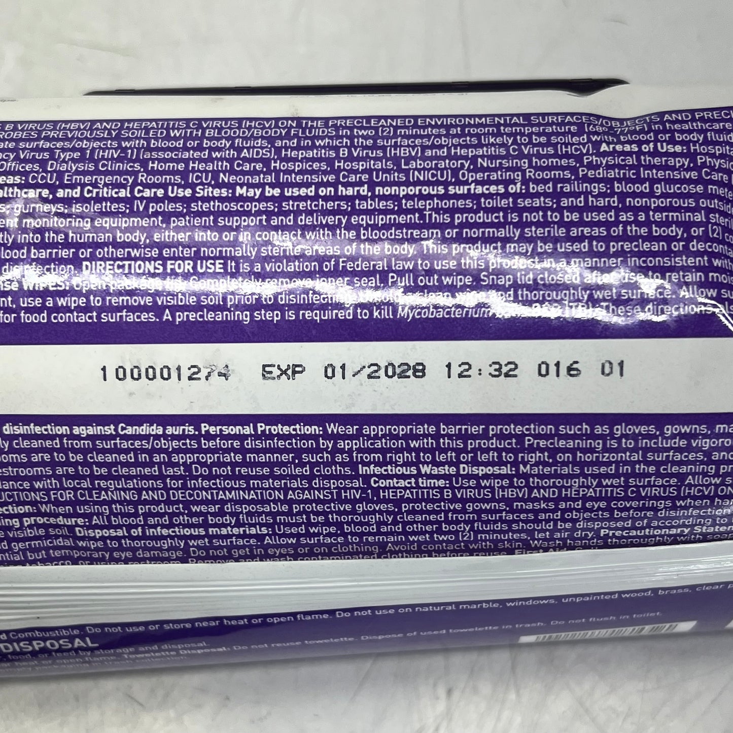 PDI (9 PACK, 80 EACH) Super Sani-Cloth Germicidal Disposable Large Wipes BB 01/2028