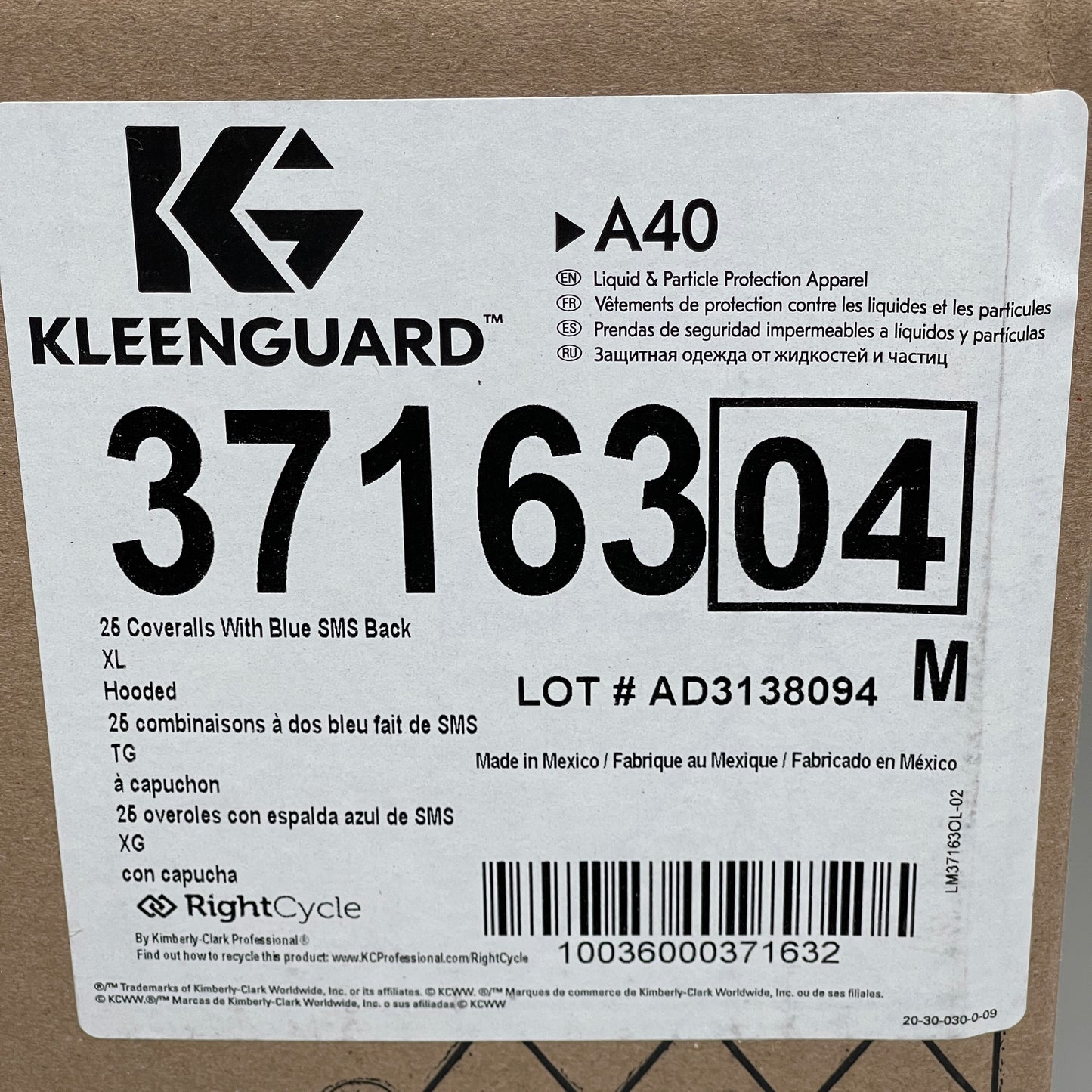 KLEENGUARD 26PK! Protective Clothing A40 Coveralls Sz 2XL Breathable Back White/Blue 37164