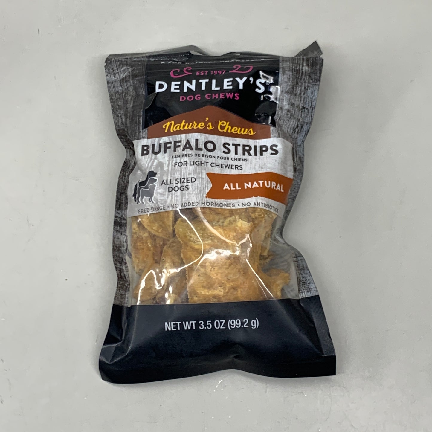 DENTLEY'S (3 PACK) Dog Chews Buffalo Strips All Natural 3.5oz BB 09/30/2025 5279659