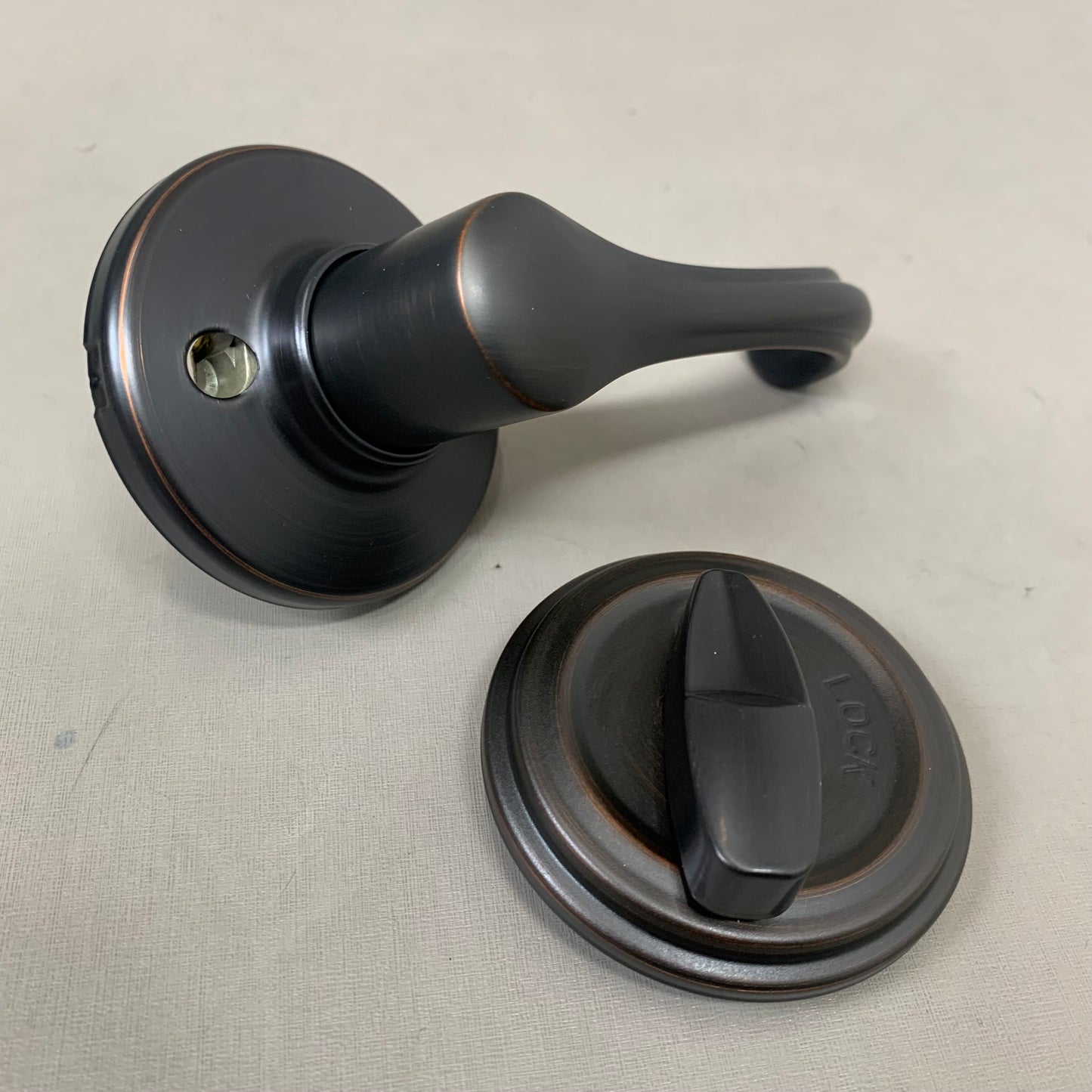 KWIKSET Dorian Single Cylinder Handle Set  3-5/8" Lever Length Venetian Bronze 966DNL-119 UNIV