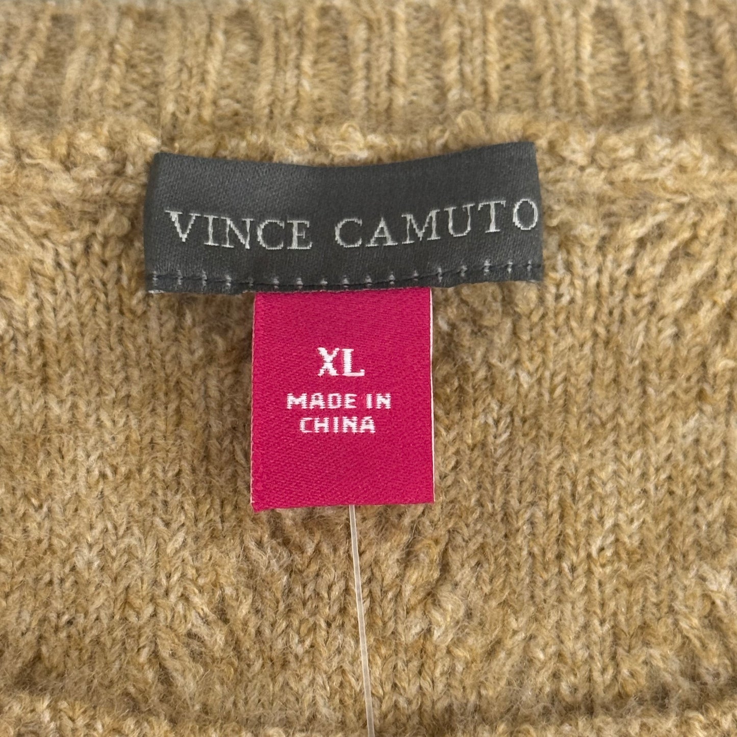 VINCE CAMUTO Cable Knit Sweater Women's Sz-XL Latte Heather SC2895