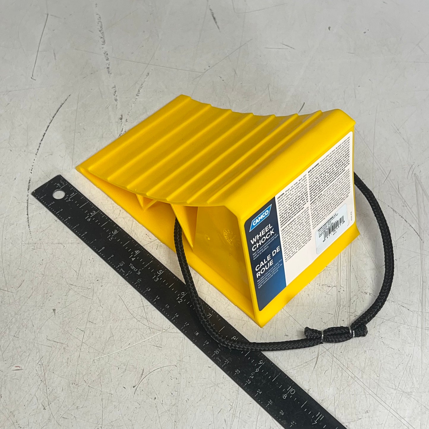 ZA@ CAMCO (2 PACK) Plastic Wheel Chock W/ Rope for Tires up to 26" Yellow 44472