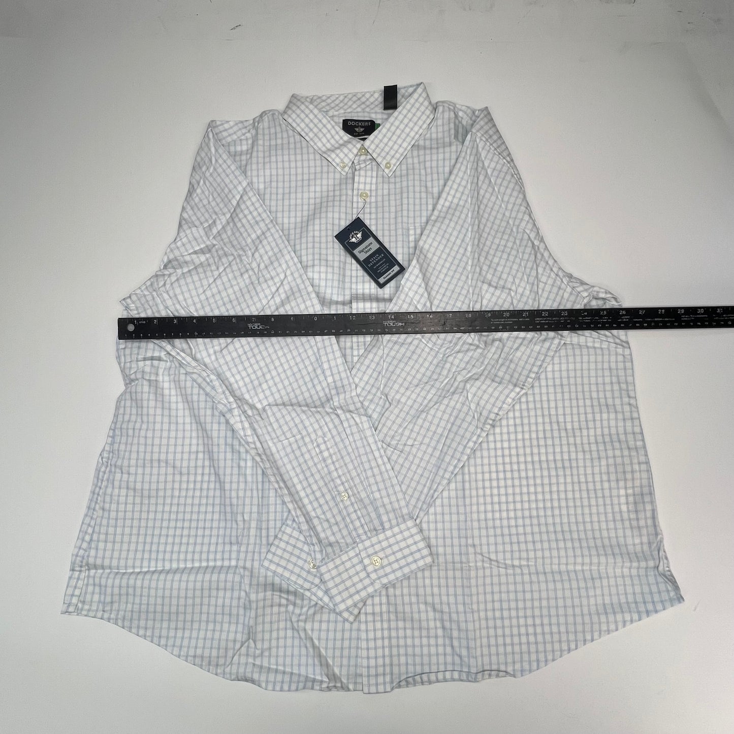 DOCKERS Signature Stain Defender Shirt Classic Fit Men's Sz XXL White A42520153