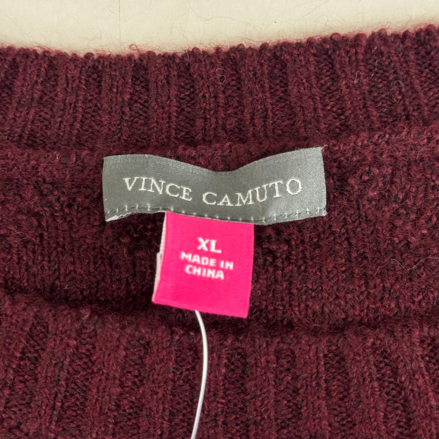 VINCE CAMUTO Cable Knit Sweater Women's Sz-XL Wine SC2895