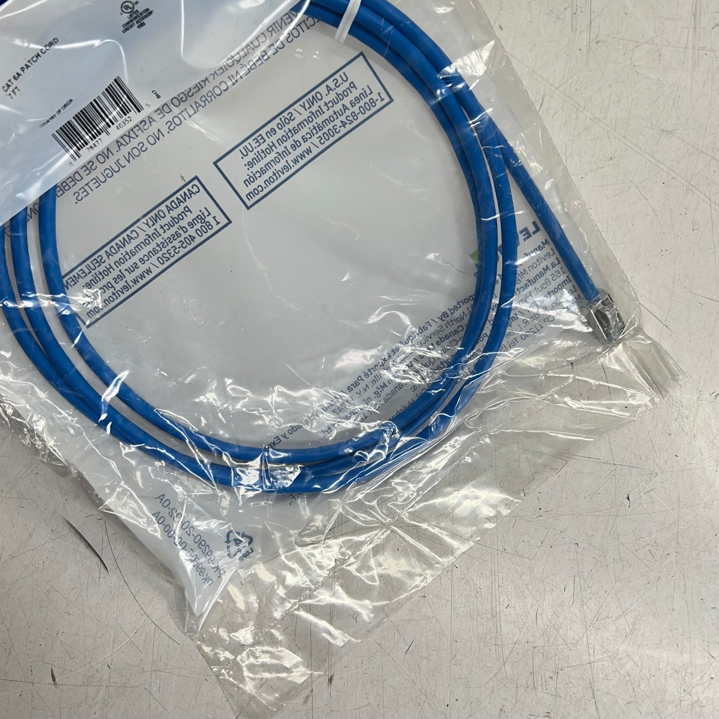 LEVITON Uni Patch Cord Superior Alien Crosstalk Suppression 7' 6A 6AS10-7L