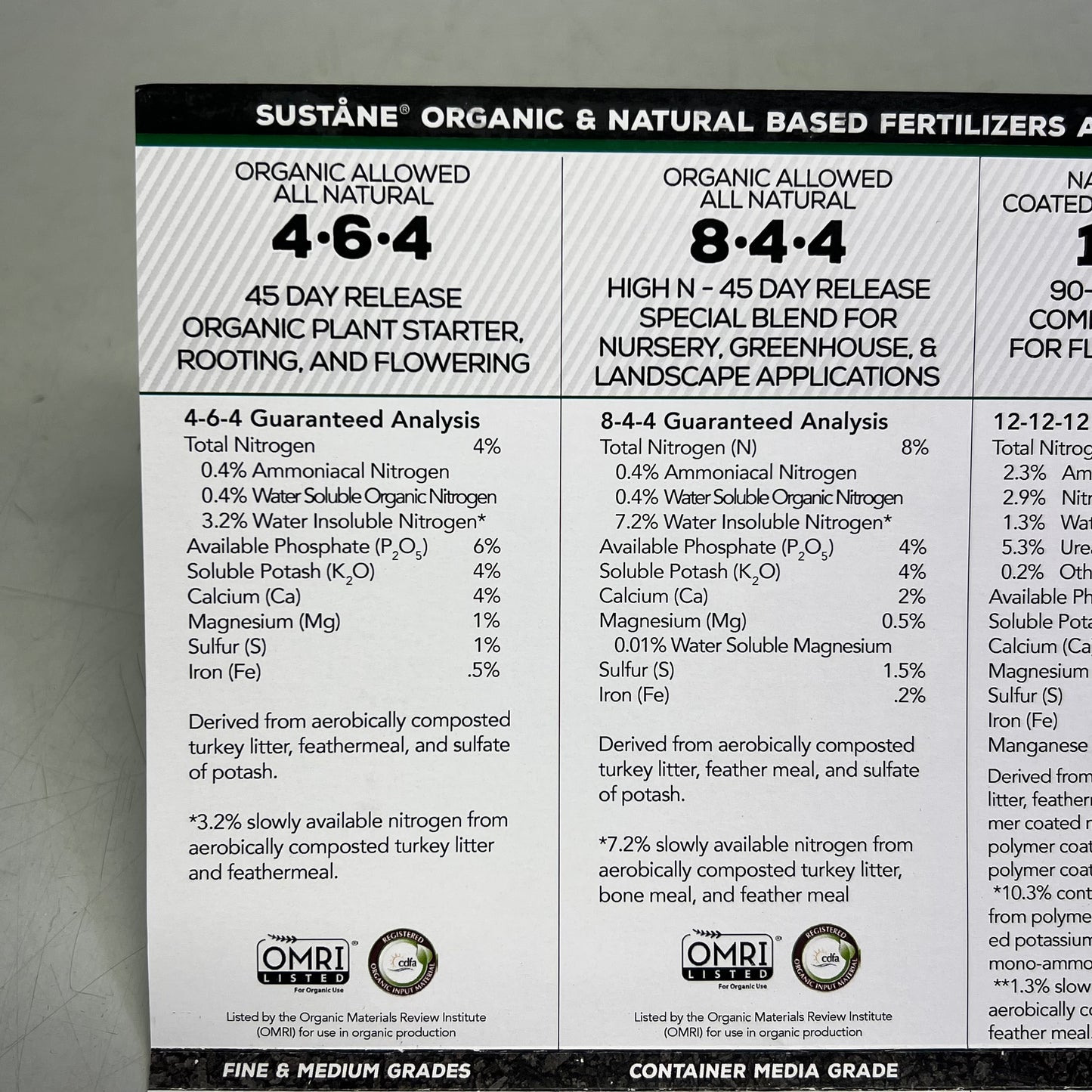 SUSTANE NATURALLY Professional Grade Natural & Organic Fertilizer 5 Mini Samples